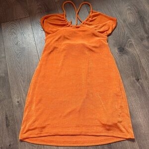 Vibrant Orange Sleeveless Dress